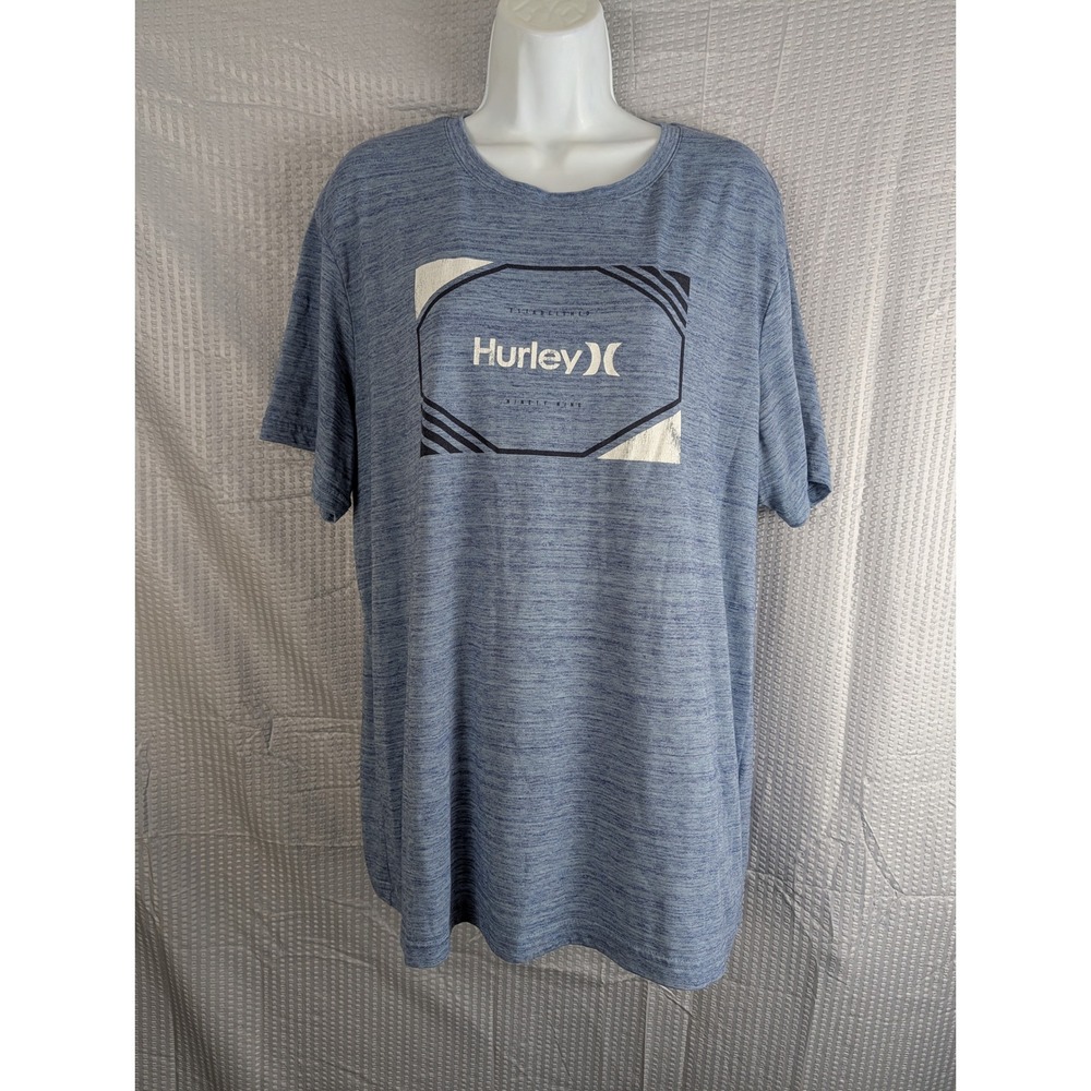 Hurley Established Ninety Nine Graphic Tee Mens XL Blue Heather Space Dye Shirt